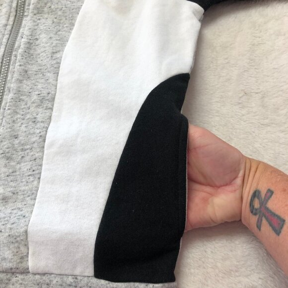 PINK Victoria's Secret Full Zip Up Color Block Hoodie Black/White/Grey XS - Picture 8 of 14